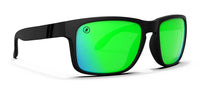 Celtic Light Polarized Sunglasses - Green Mirror Lens & Black Frame