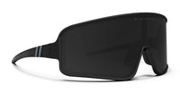 Concord East Polarized Sunglasses - Black Rubber Wrap Around Frame & Smoke Black Single Lens