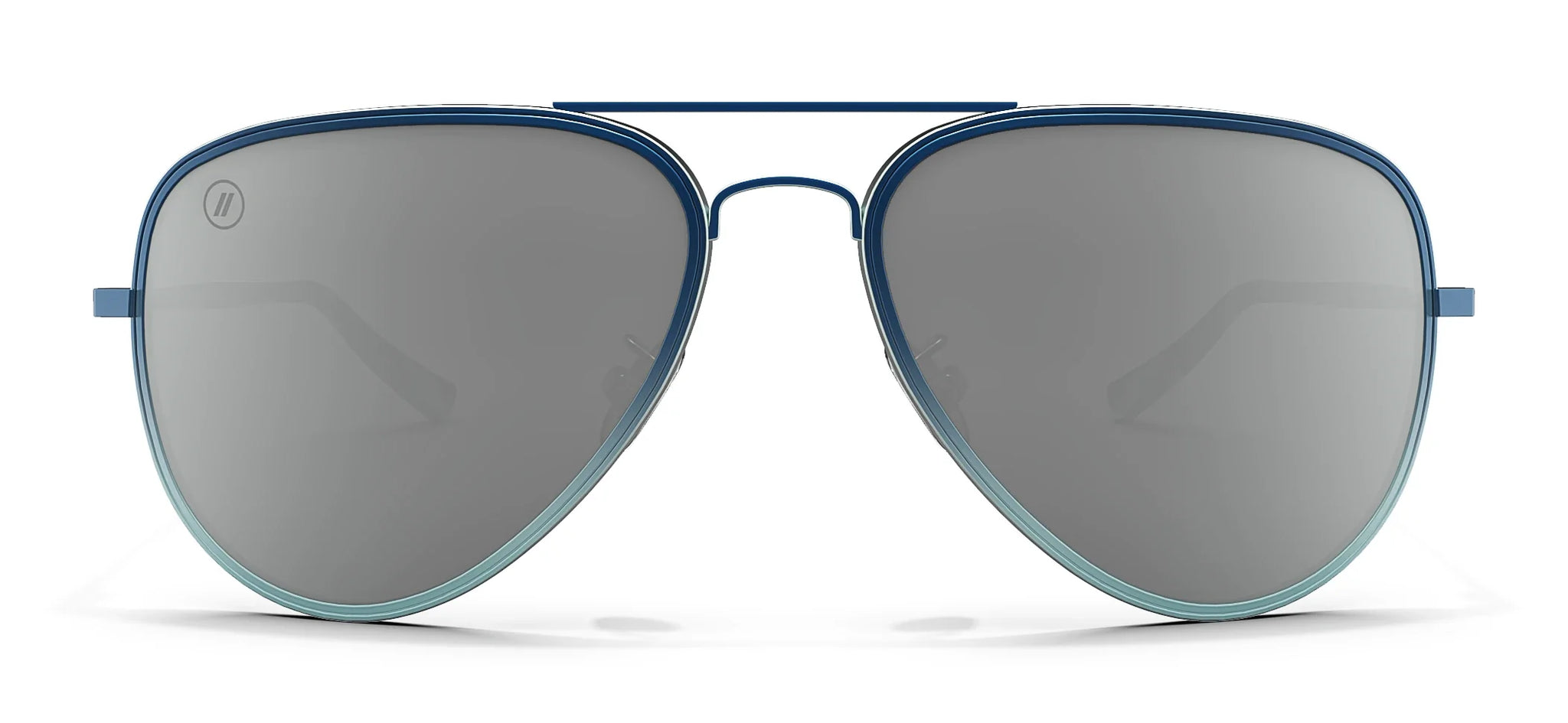 Maliblue Moon Polarized Sunglasss - Silver Mirror Lens & Blue to Light Blue Fade Frame Sunglasses | $48 US | Blenders Eyewear