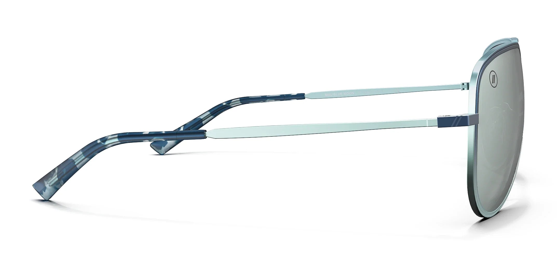 Maliblue Moon Polarized Sunglasss - Silver Mirror Lens & Blue to Light Blue Fade Frame Sunglasses | $48 US | Blenders Eyewear