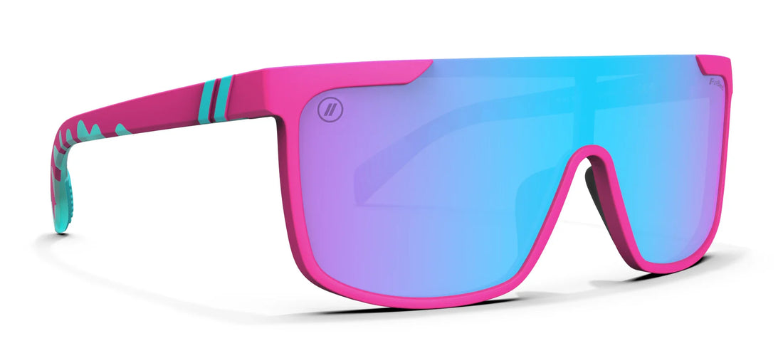 Pink Butter Buttery Bros Sunglasses Neon Pink Wrap Around Frame with