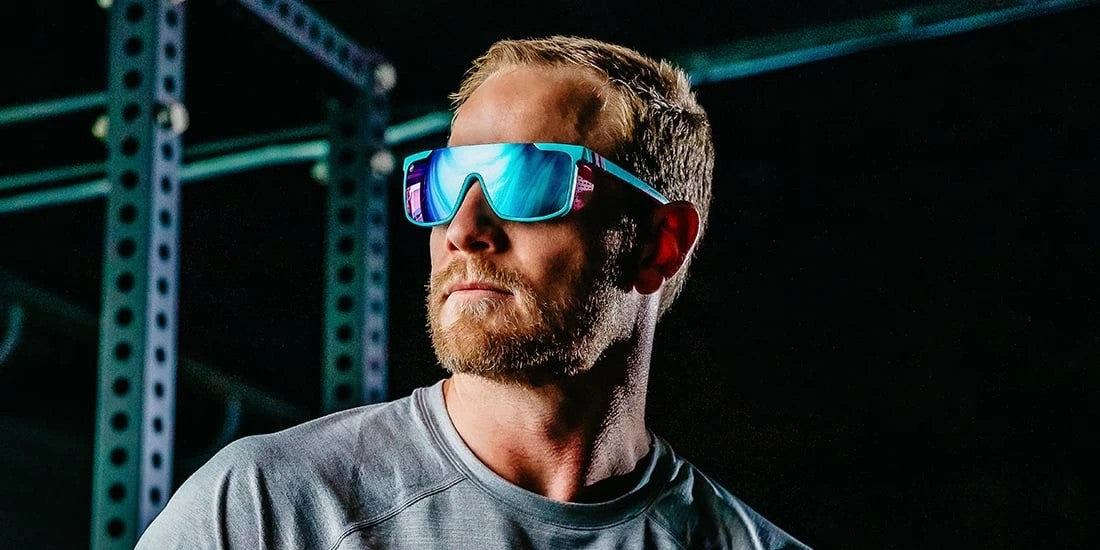 Blue Butter Buttery Bros Sunglasses - Teal Wrap Around Frame with