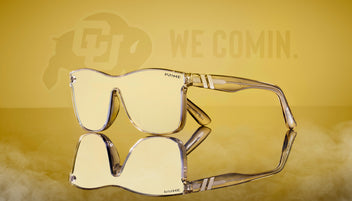 Future Ruler Polarized Sunglasses - Sunset Rainbow Lens & Clear Frame