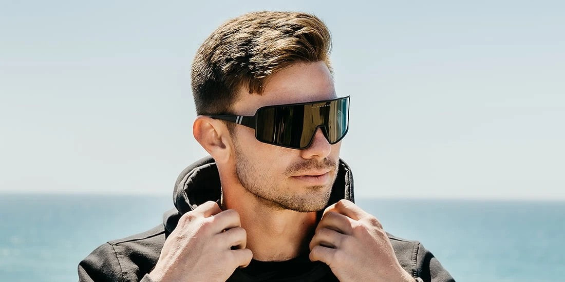 Concord Fast Polarized Sunglasses - Black Rubber Wrap Around Frame