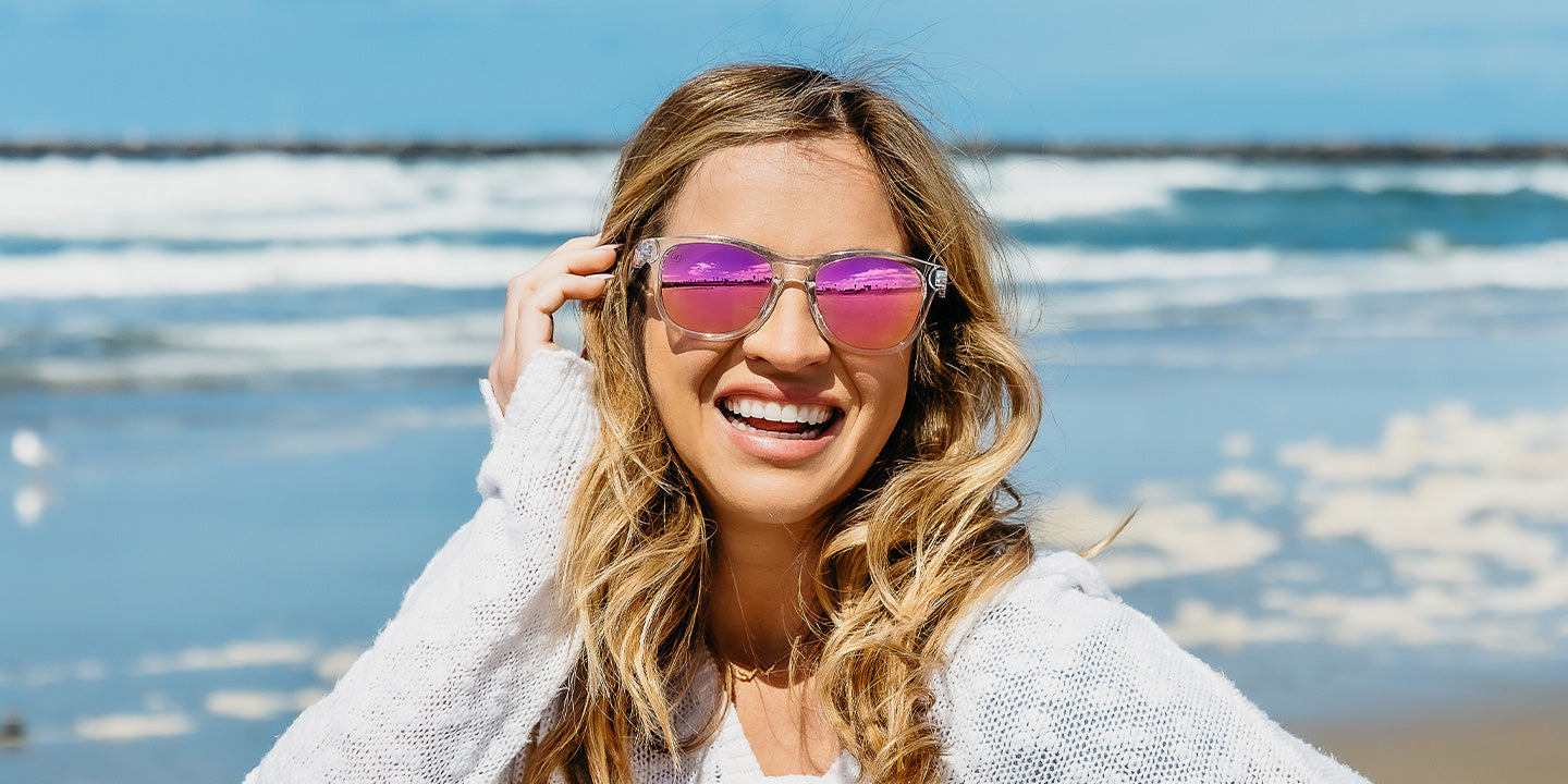 Ice Palace Polarized Sunglasses - Rose Gold Mirror Lens & Clear