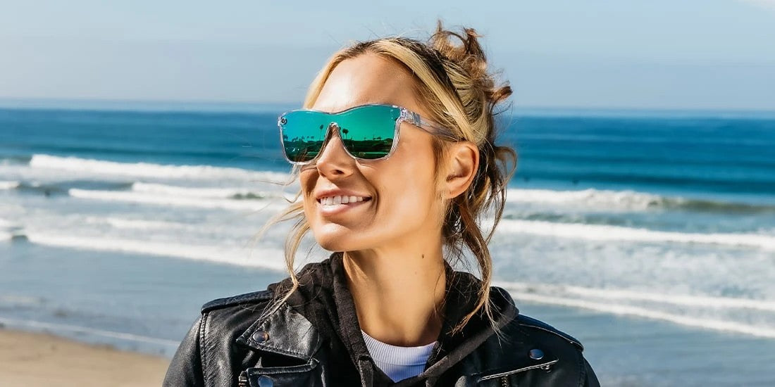 Crystal Midori - Millenia DX | Clear & Green Mirror Sunglasses