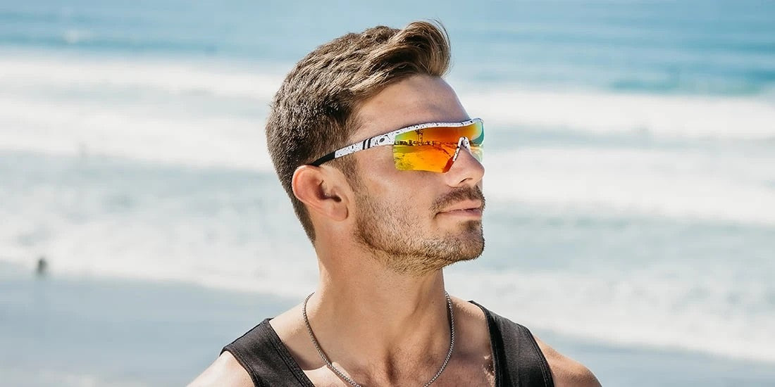 Pacer White Splatter | Blenders White Shield Sunglasses with Edge