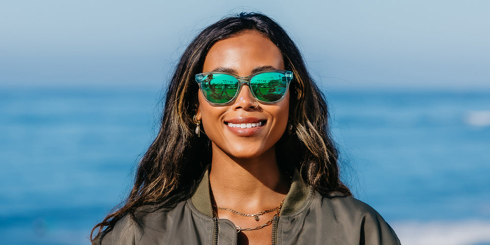 Crystal Aqua Palmy – Stylish Polarized Cat-Eye Sunglasses