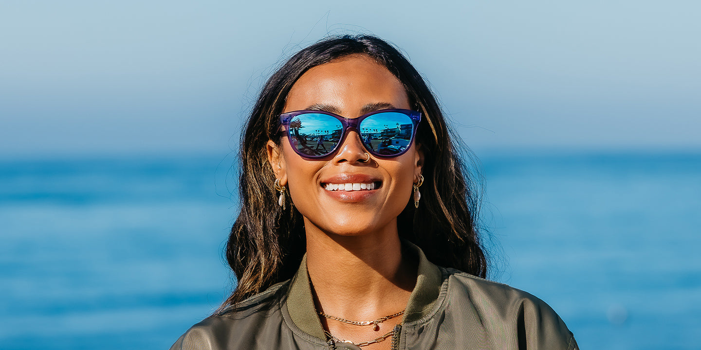 Palmy Crystal Indigo – Chic Polarized Cat-Eye Sunglasses