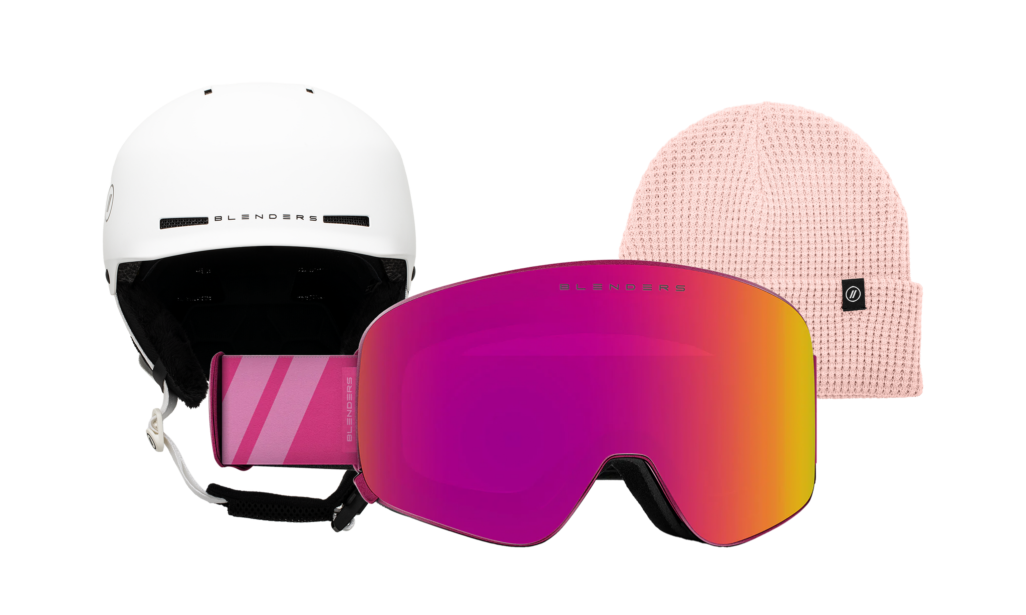 Aura | Pink Twice - Chip MIPS White - Blush Beanie Zoom View Image 1