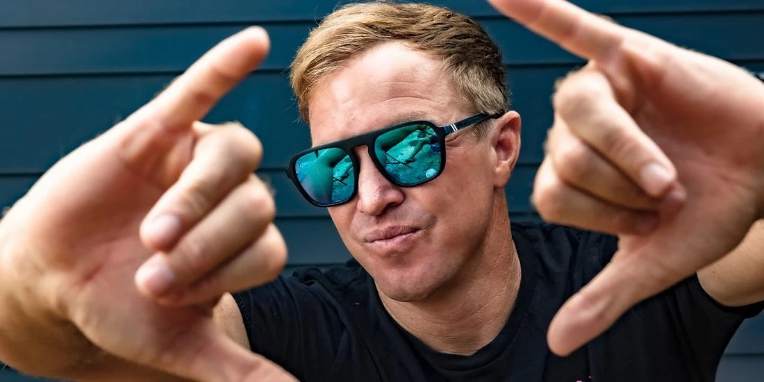 Jamie O'Brien Stay Psyched Blue Polarized Sunglasses - Blue Lens