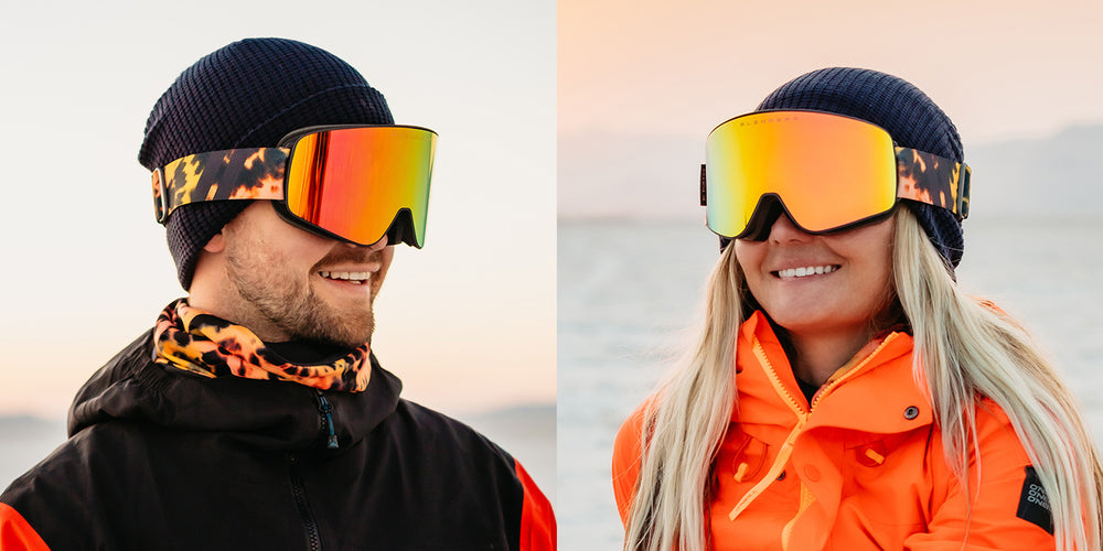 Flame Mingo Snowboard & Ski Goggles - Orange Goggles for Snow