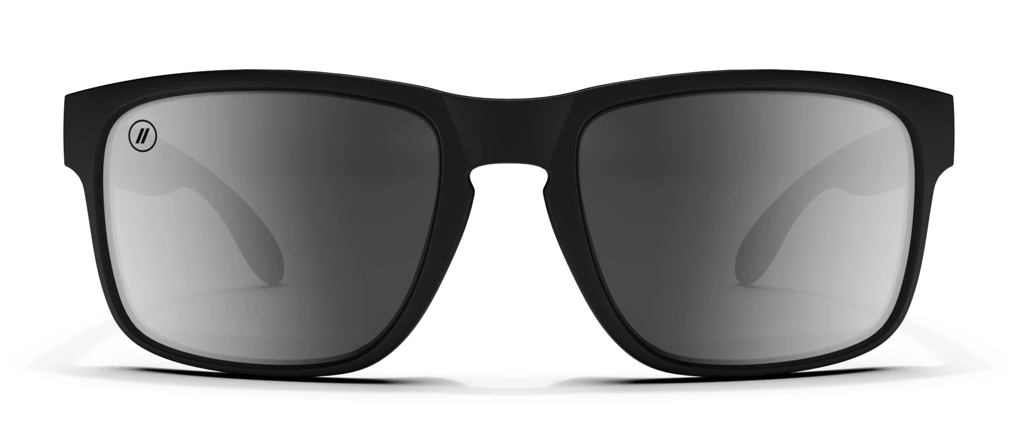 Mystic Grey Polarized Sunglasses - Matte Black Wrap Around Frame & Silver Mirror Lens Sunglasses | $48 US | Blenders Eyewear