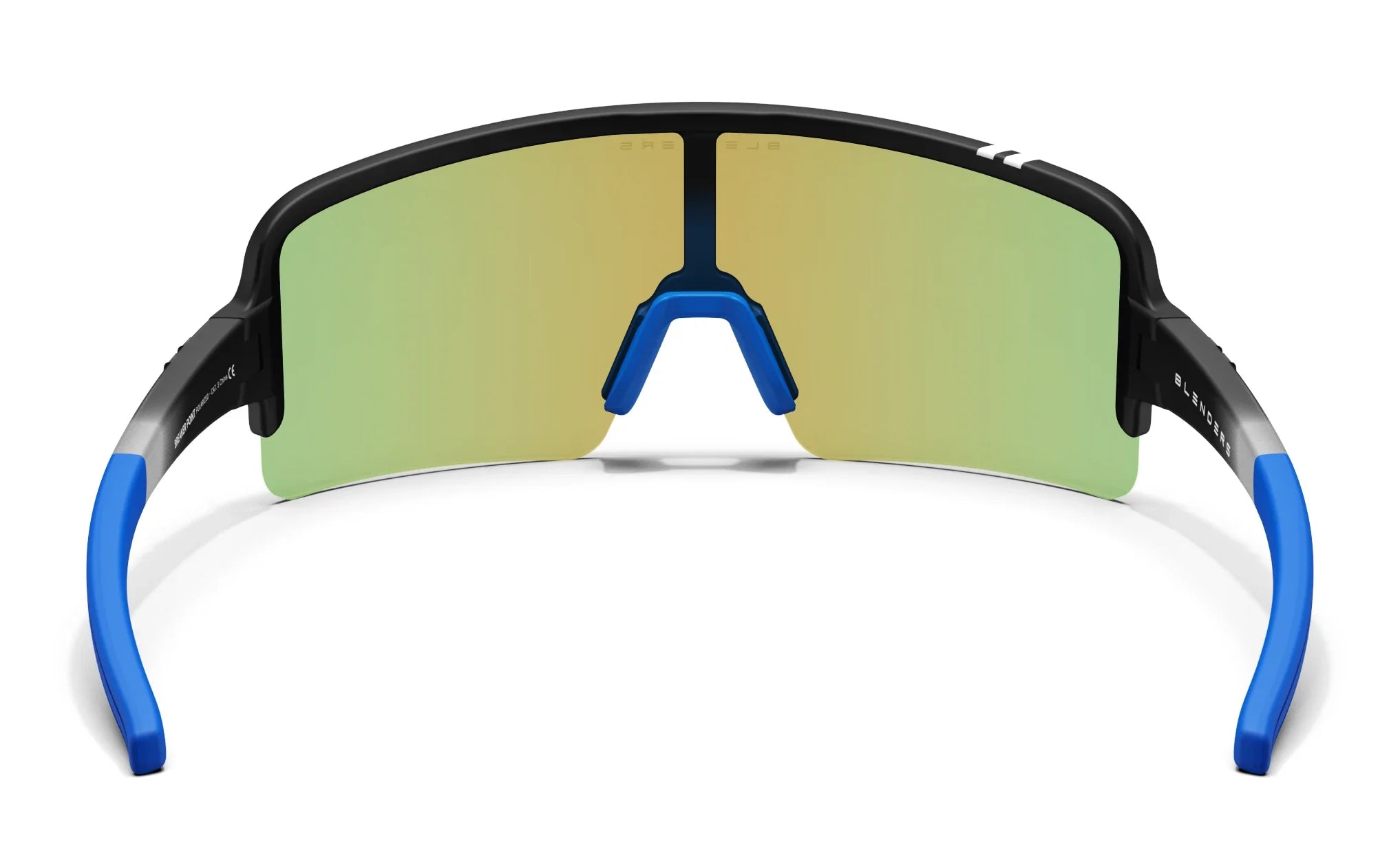 Breaker Point Wrap Around Sunglasses - Polarized Full Shield Blue Lens & Matte Black Rubber Frame Sunglasses | $58 US | Blenders Eyewear