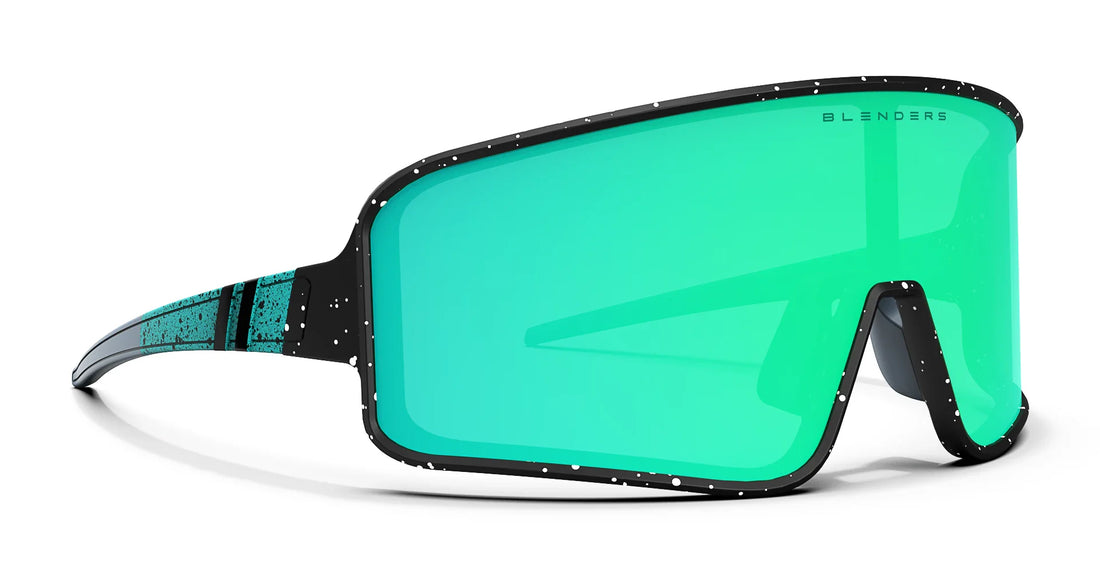 Jaded Tiger Wrap Around Sunglasses Polarized Teal Lens & Black with