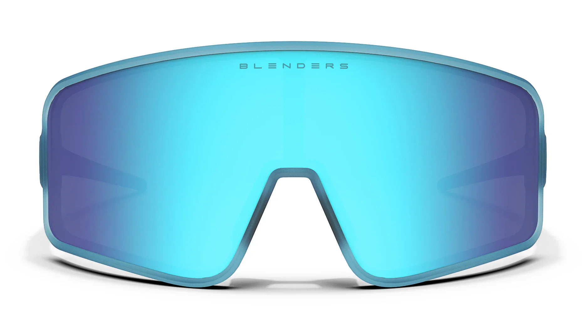 Rainwalker Wrap Around Sunglasses - Polarized Full Shield Blue Lens & Satin Metallic Blue Frame Sunglasses | $58 US | Blenders Eyewear