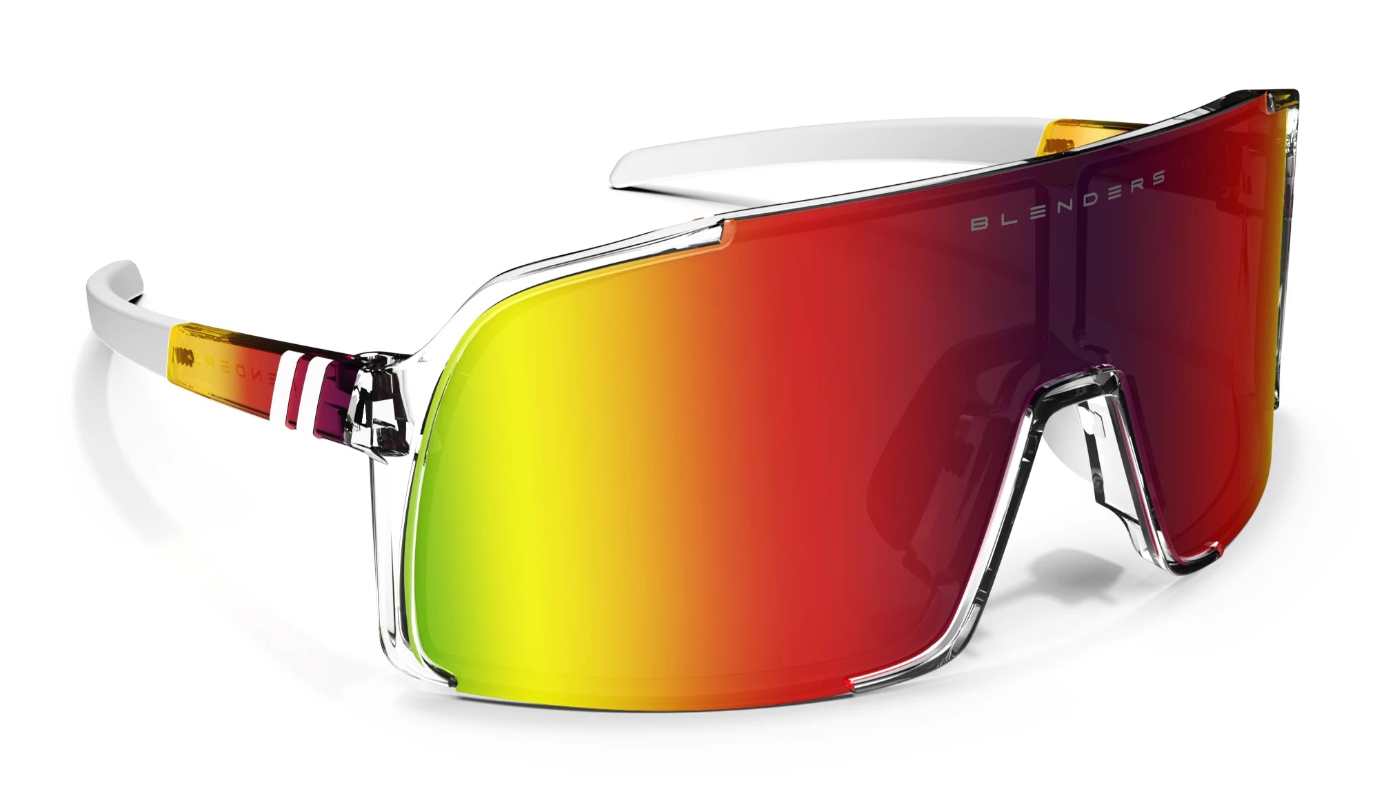 Future Ruler Polarized Sunglasses - Sunset Rainbow Lens & Clear Frame
