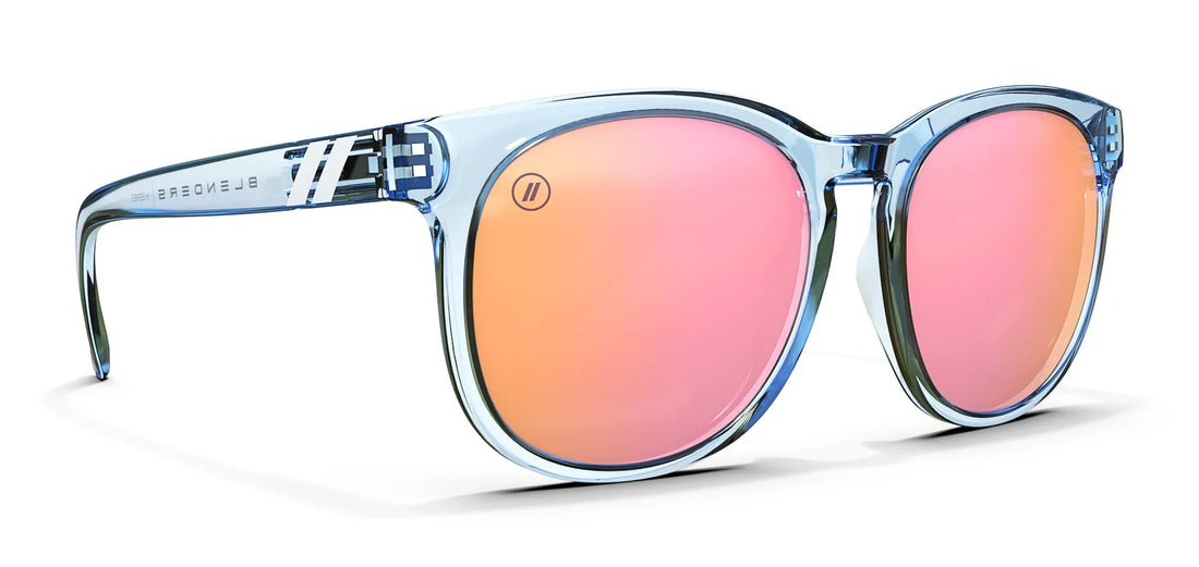 Pacific Grace Polarized Sunglasses Crystal Blue Gray Gloss Frame