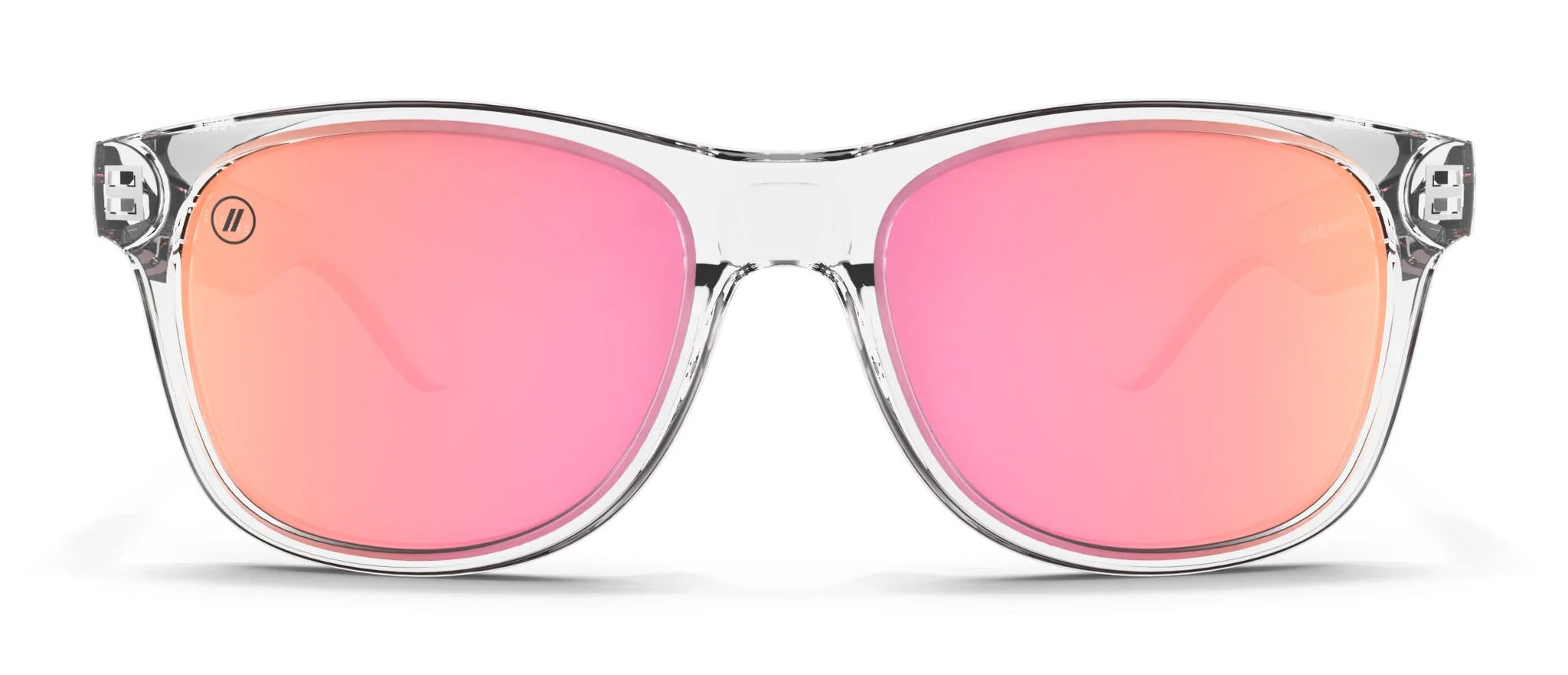 Ice Palace Polarized Sunglasses Rose Gold Mirror Lens Clear Frame