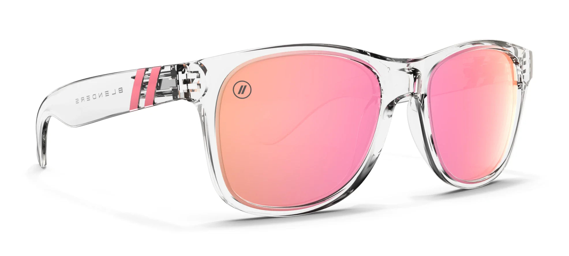 Ice Palace Polarized Sunglasses - Rose Gold Mirror Lens & Clear Frame