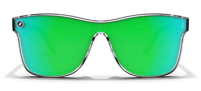 Crystal Midori - Millenia DX | Clear & Green Mirror Sunglasses Crystal Midori - Millenia DX | Clear & Green Mirror Sunglasses