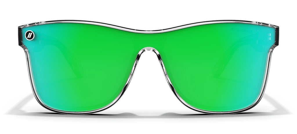 メリー Crystal Midori - Millenia DX | Clear & Green Mirror Sunglasses