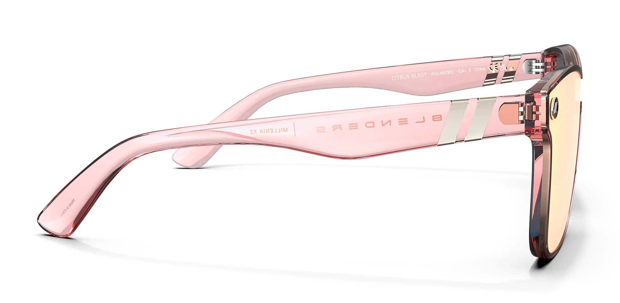 Millenia X2 Citrus Blast Sunglasses - Light Gold Polarized Lens With Crystal Pink Frames Sunglasses | $59 US | Blenders Eyewear