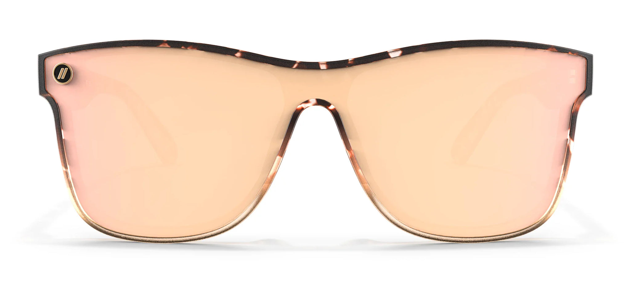 Lion Heart Polarized Sunglasses - Shield Lens & Crystal Peach Tortoise Fade Frame Sunglasses | $58 US | Blenders Eyewear