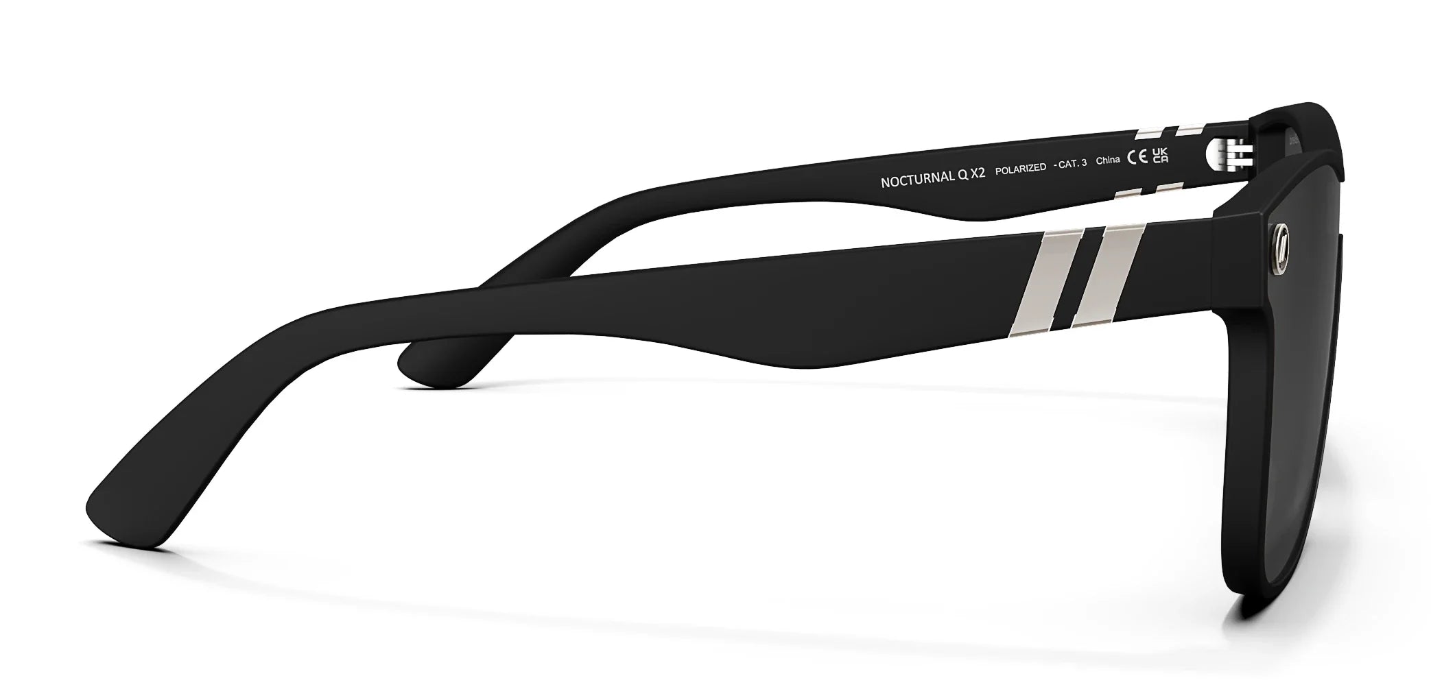 Nocturnal Q X2 Polarized Sunglasses - Smoke Colored Shield Lens & Matte Black Frame Sunglasses | $58 US | Blenders Eyewear