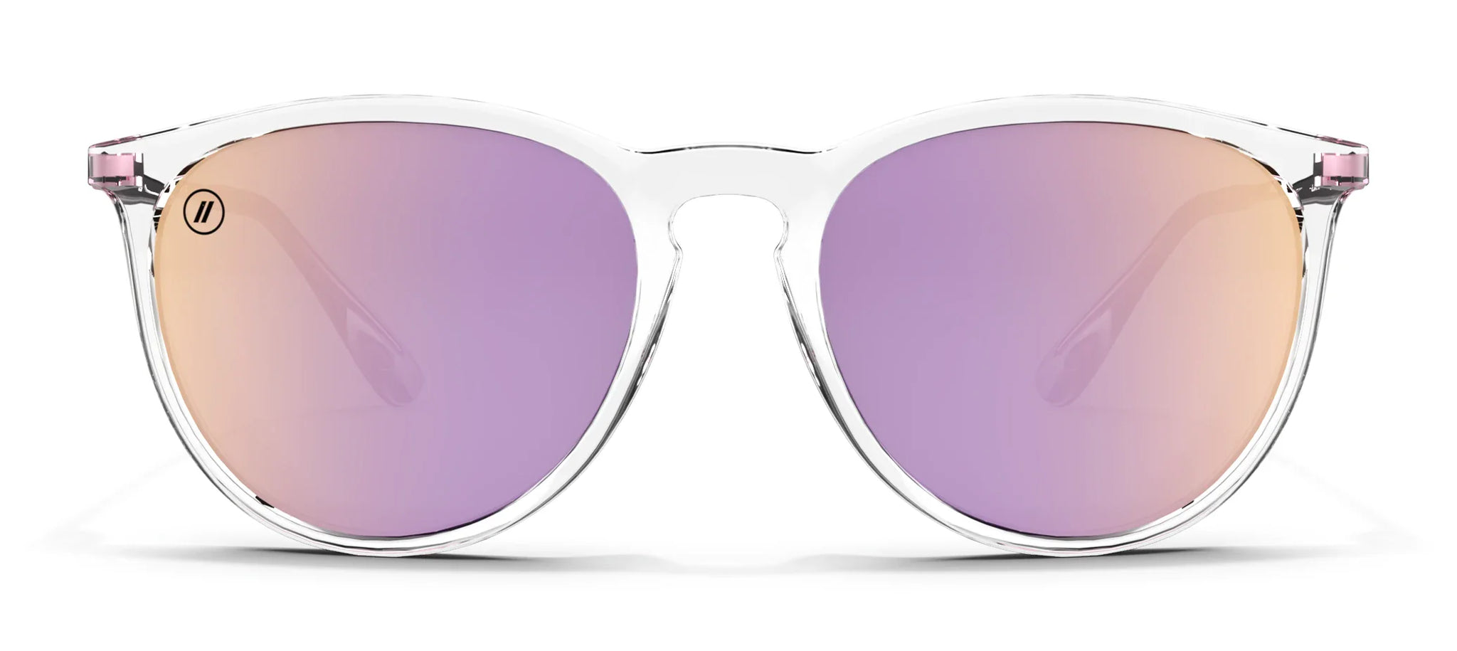 Aspen Rose Polarized Sunglasses - Crystal Clear Round Frame & Rose Gold Lens Sunglasses | $48 US | Blenders Eyewear