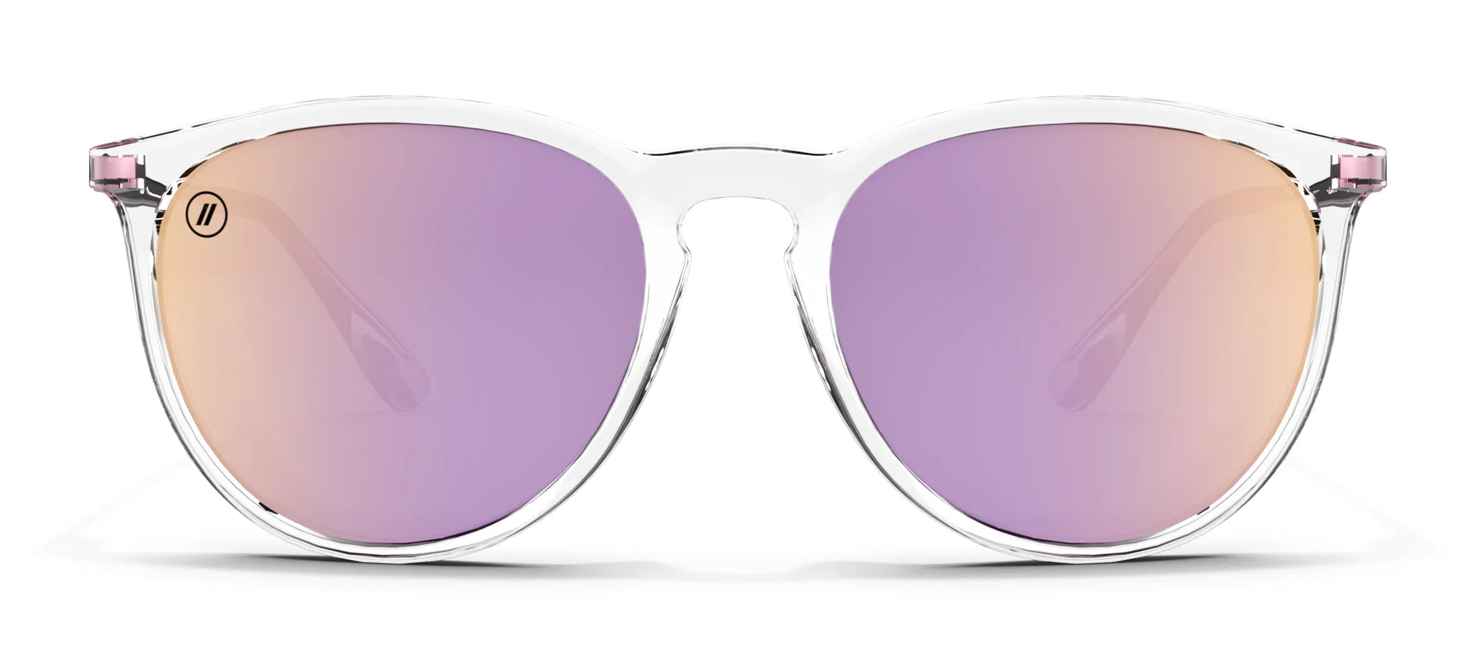 Aspen Rose Polarized Sunglasses - Crystal Clear Round Frame & Rose Gold Lens Sunglasses | $48 US | Blenders Eyewear