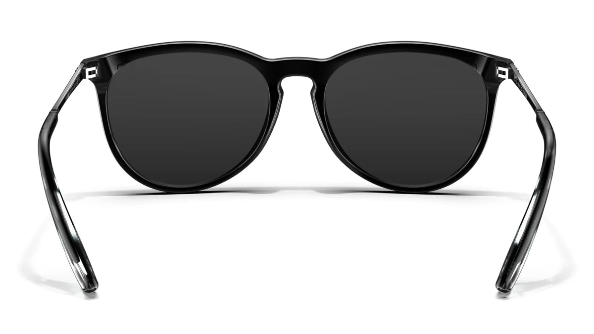 Legend Bound Round Sunglasses - Polarized Smoke Lens & Metallic