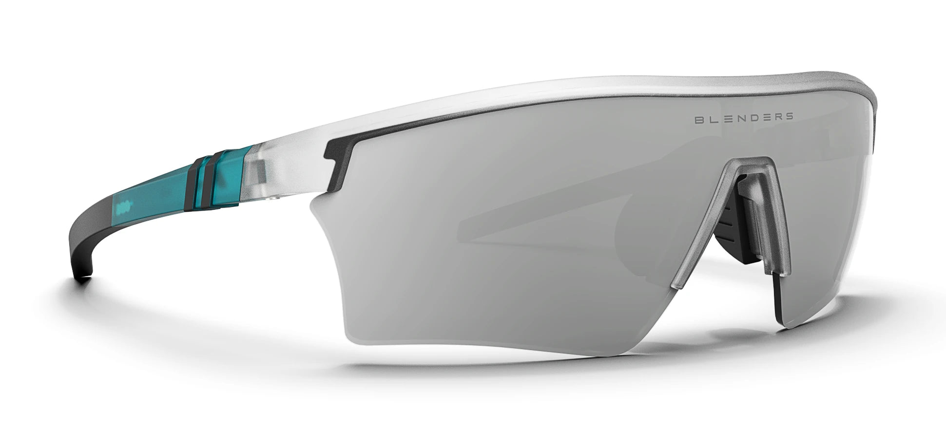 Pacer Color Block | Silver Mirror Shield Sunglasses by Blenders