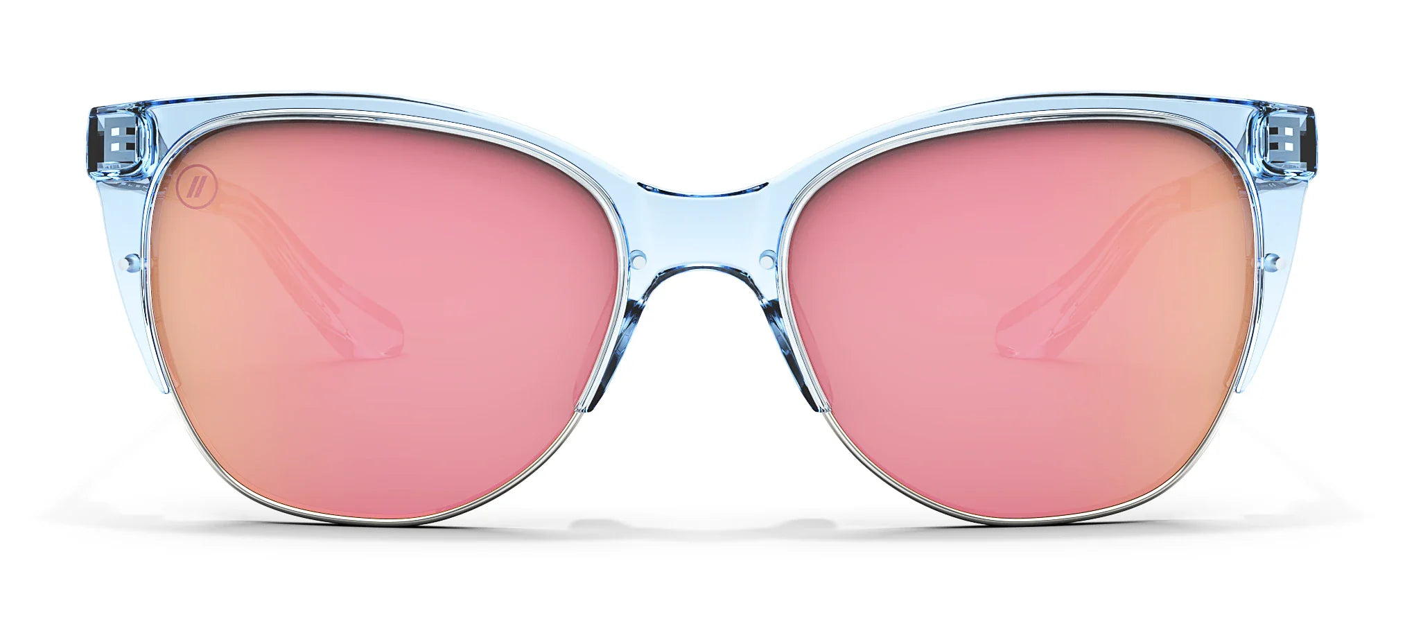 Sky Mistress Polarized Sunglasses - Crystal Periwinkle Cat Eye Frame & Pink Mirror Lens Sunglasses | $58 US | Blenders Eyewear