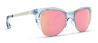 Sky Mistress Polarized Sunglasses - Crystal Periwinkle Cat Eye Frame & Pink Mirror Lens