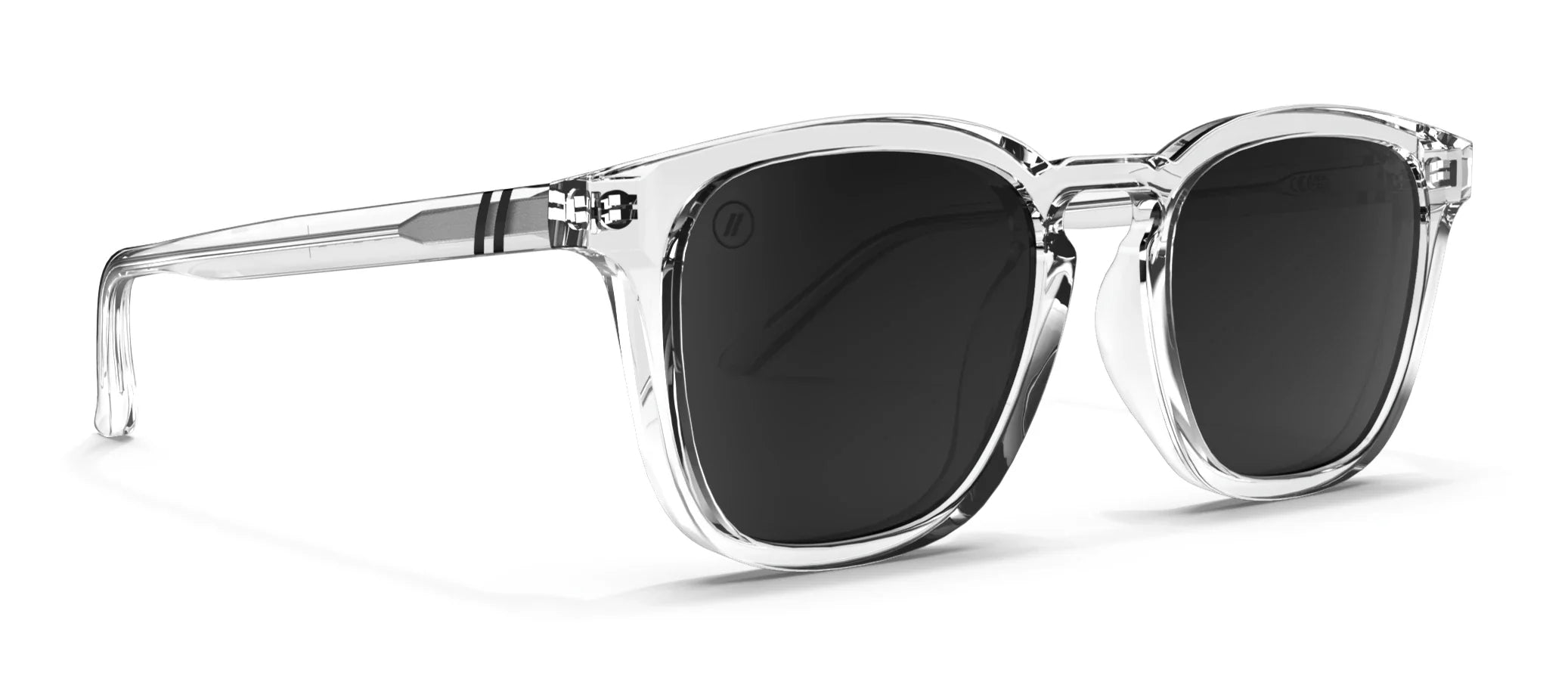 Crystal Polarized Sunglasses - Gloss Crystal Clear Frame & Smoke Lens Sunglasses | $49 US | Blenders Eyewear