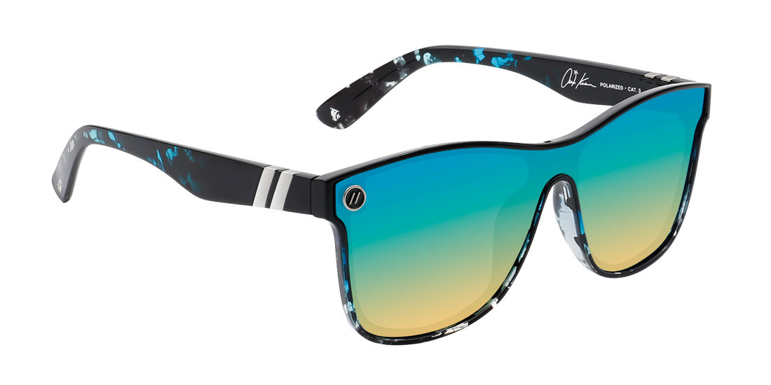 Austin Keen Aqua Single Lens Sunglasses Polarized Aqua Rainbow Lens
