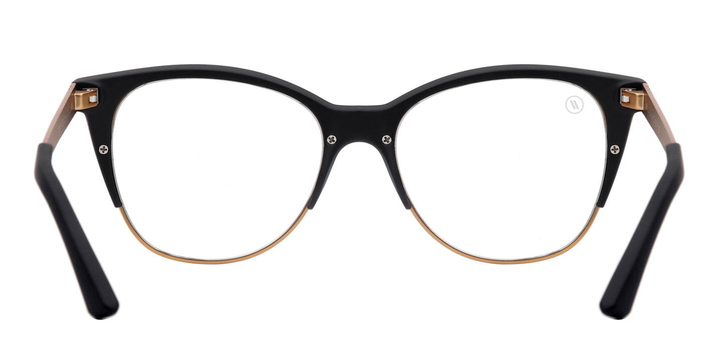 Americano Blue Light Glasses - Matte Rubber Black Cat Eye Frame & Clear Blue Light Blocking Lens Blue Light | $58 US | Blenders Eyewear