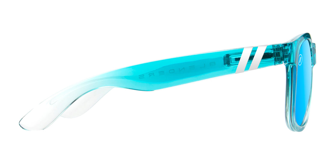 Arctic Summer Polarized Round Sunglasses Gloss Crystal Blue Frame