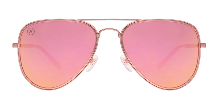 Ashley Kidd Signature Series Aviator Sunglasses - Polarized Pink Lens With  Rose Metal Brow Bar Frame
