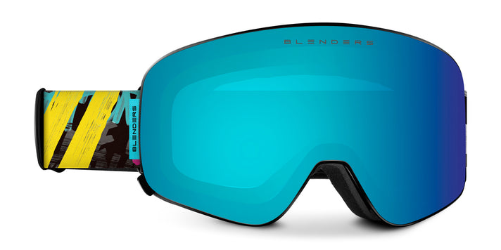 Arctic Motion Snow Goggles Neon Blue Yellow Lens Ski