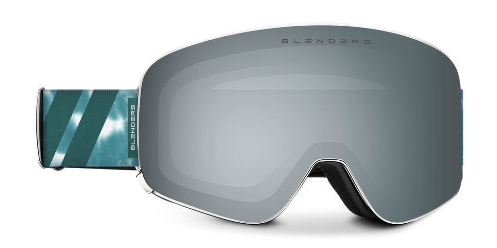 blender ski goggles Flowmotion Snowboard & Ski Goggles - Silver & Blue Tie Dye Goggles for Snow