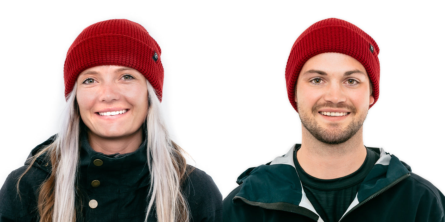 Garnet Beanie - Red Waffle Knit Snow Hat & Gear Accessory Snow Accessories | $20 US | Blenders Eyewear