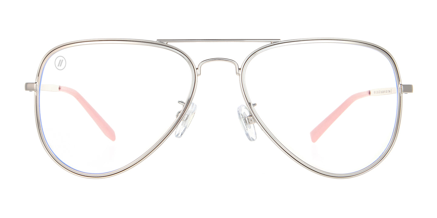 High Class Jes Blue Light Glasses - Wire Aviator Frame With Brow Bar & Clear Blue Light Blocking Lens Blue Light | $48 US | Blenders Eyewear
