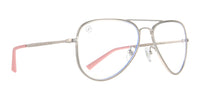 High Class Jes Blue Light Glasses - Wire Aviator Frame With Brow Bar & Clear Blue Light Blocking Lens Blue Light | $48 US | Blenders Eyewear