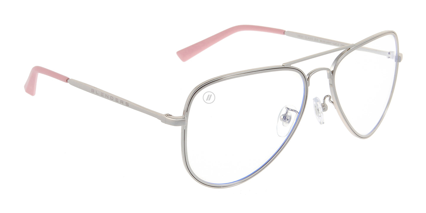 High Class Jes Blue Light Glasses - Wire Aviator Frame With Brow Bar & Clear Blue Light Blocking Lens Blue Light | $48 US | Blenders Eyewear