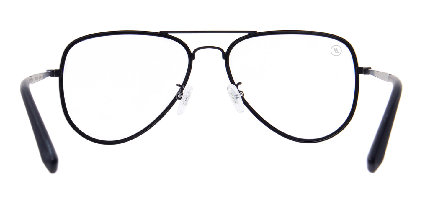 Spider Jet Blue Light Glasses - Matte Black Stainless Steel Frame with Clear Lens Blue Light | $48 US | Blenders Eyewear