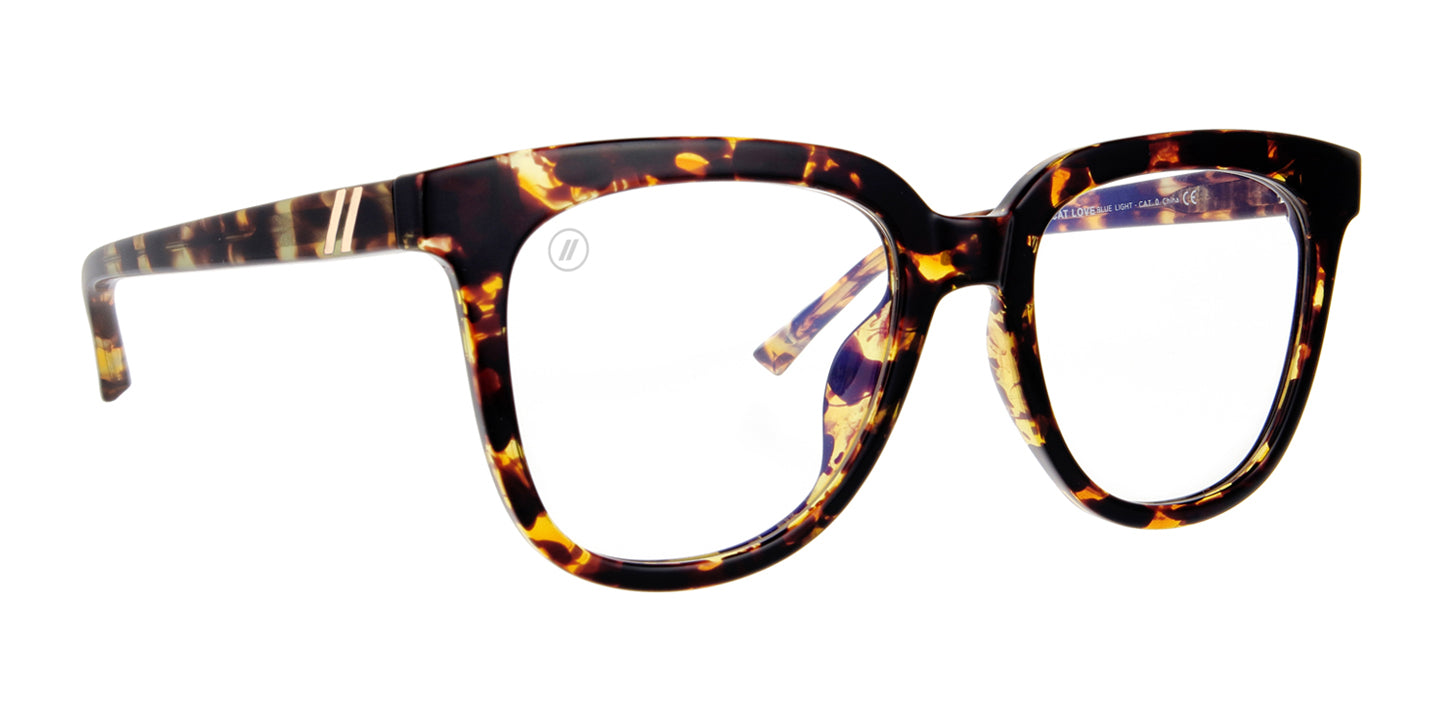 Wildcat Love Blue Light Glasses Brown Tortoise Butterfly Frame