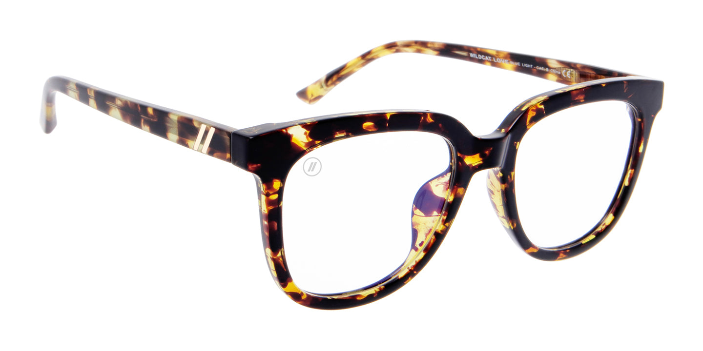 Wildcat Love Blue Light Glasses - Brown Tortoise Butterfly Frame & Clear Blue Light Blocking Lens Blue Light | $58 US | Blenders Eyewear