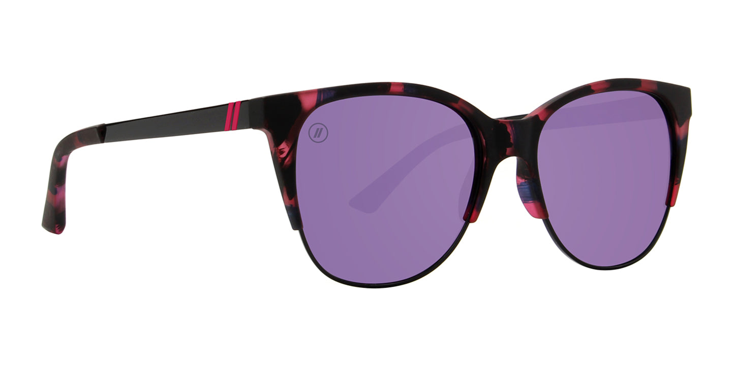 Blueberry Shine Polarized Sunglasses - Pink, Purple & Black Tortoise Cat Eye Frame & Lavender Mirror Lens Sunglasses | $58 US | Blenders Eyewear
